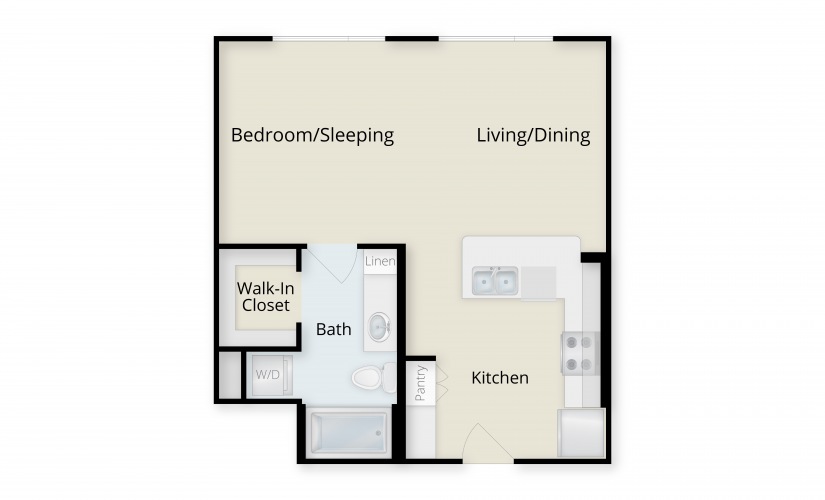 S1 Income-Based | Starting at $1025 - Studio floorplan layout with 1 bathroom and 563 square feet