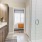 Walk-in shower and bathroom vanity